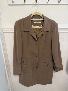 Perry Ellis Taupe Long Trench Coat